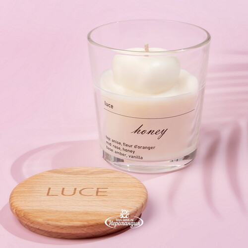 Декоративная ароматическая свеча Luce Heart: Мед, 30 часов горения Luce
