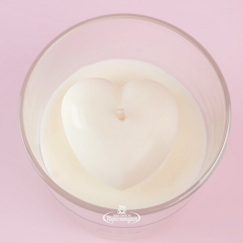 Декоративная ароматическая свеча Luce Heart: Апельсин + Жасмин, 30 часов горения Luce