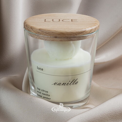 Декоративная ароматическая свеча Luce Pione: Ваниль, 30 часов горения Luce