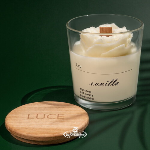 Декоративная ароматическая свеча Luce Rosa: Ваниль, 30 часов горения Luce