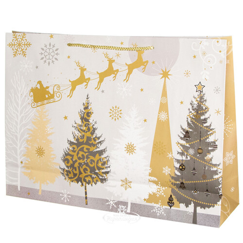 Подарочный пакет Magic Christmas - Полёт Санты 33*46 см Due Esse Christmas