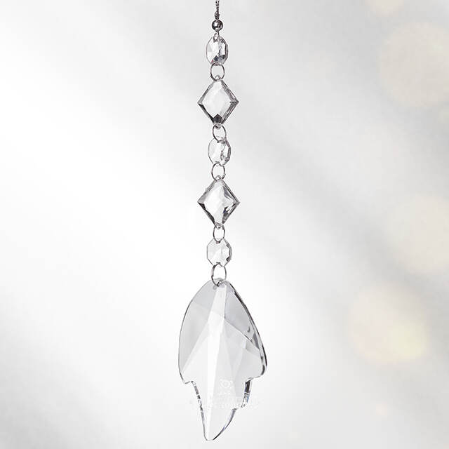 Елочная подвеска Листик 22 см, прозрачный, подвеска Swerox