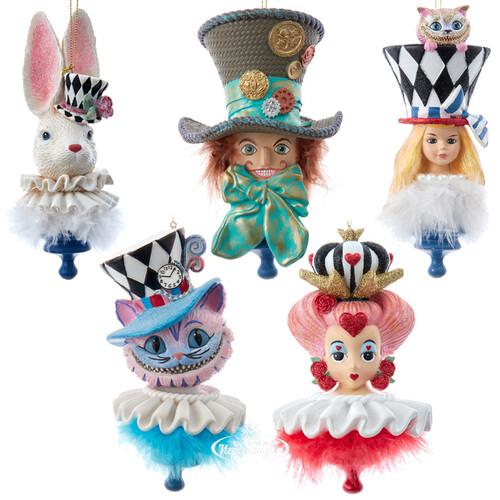 Набор елочных игрушек Алиса в Стране Чудес: Magique de Alice 15 см, 5 шт, подвеска Kurts Adler