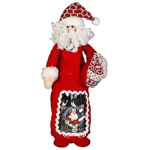Чехол на бутылку Дед Мороз 38 см красный Mister Christmas