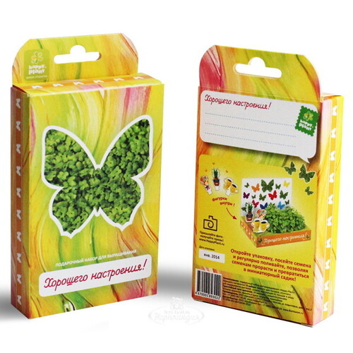 Подарочный набор Живая открытка - Хорошего настроения, с бабочками Happy Plant