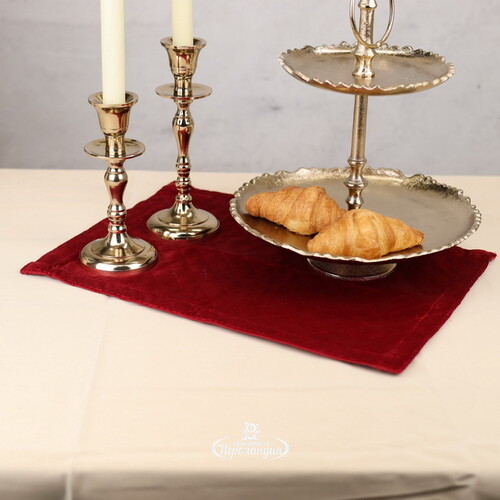 Тканевая салфетка для сервировки стола Дженнифер 40*30 см красная Kaemingk