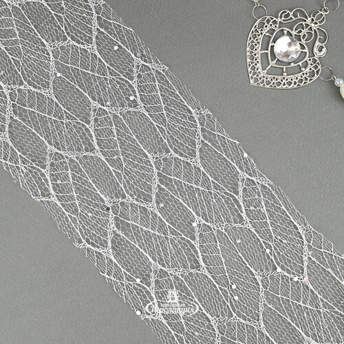 Декоративная лента с блестками Meteora 270*13 см серебряная Kaemingk