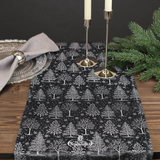 Новогодняя дорожка Шварцвальд 150*32 см черная Koopman