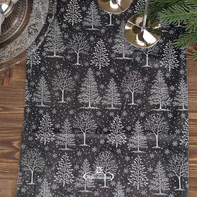 Новогодняя дорожка Шварцвальд 150*32 см черная Koopman