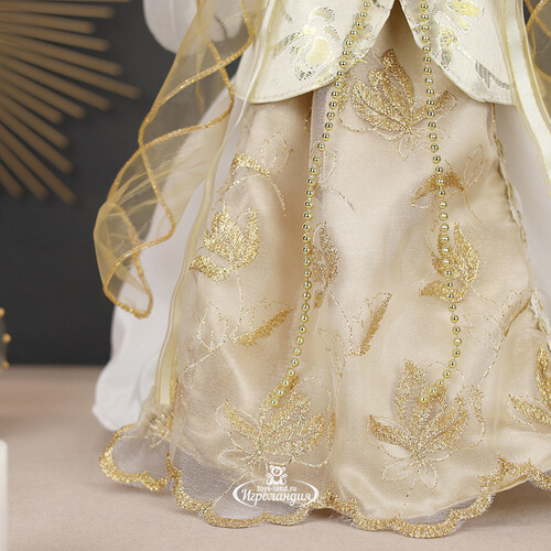 Декоративная фигура Ангел Шарлиз в платье с золотыми лентами 43 см Kurts Adler