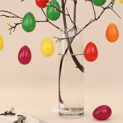 Пасхальные украшения Яйца Easter Carnaval 6 см, 20 шт, подвеска Kaemingk
