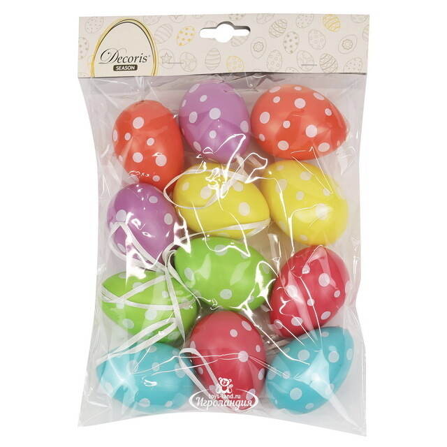 Пасхальные украшения Яйца Easter Сonfetti 6 см, 12 шт, подвеска Kaemingk