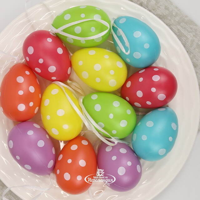 Пасхальные украшения Яйца Easter Сonfetti 6 см, 12 шт, подвеска Kaemingk