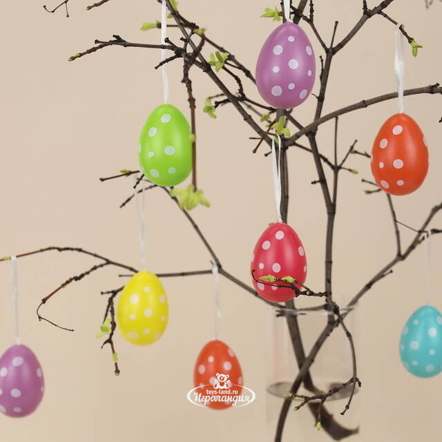 Пасхальные украшения Яйца Easter Сonfetti 6 см, 12 шт, подвеска Kaemingk