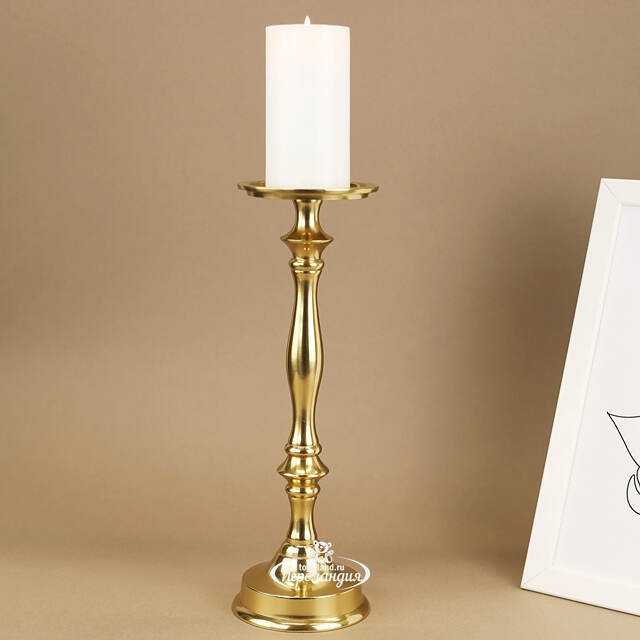 Металлический подсвечник для 1 свечи Марэль 31 см золотой Koopman