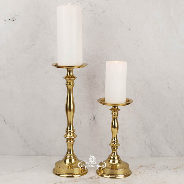 Металлический подсвечник для 1 свечи Марэль 31 см золотой Koopman