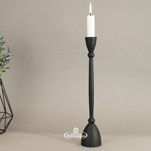 Декоративный подсвечник для 1 свечи Асемира 30 см черный Koopman