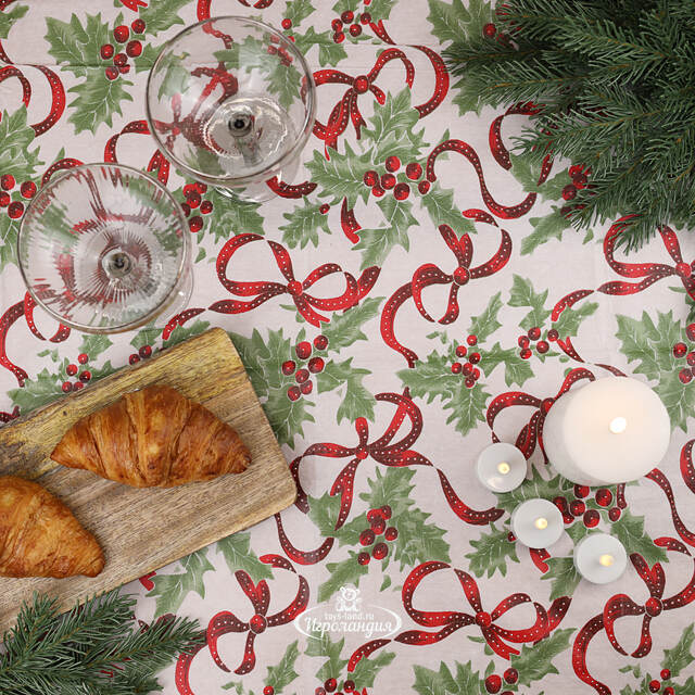 Новогодняя скатерть Праздничный Остролист 180*130 см Koopman