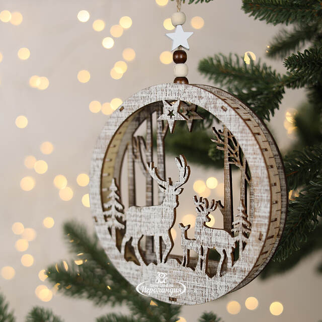 Декоративный светильник Apeldoorn Story - Семья оленей 14 см, на батарейках Kaemingk