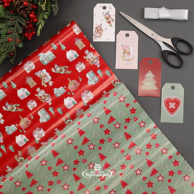 Набор для упаковки подарков Christmas Mix, 7 предметов Kaemingk (Кейминг)