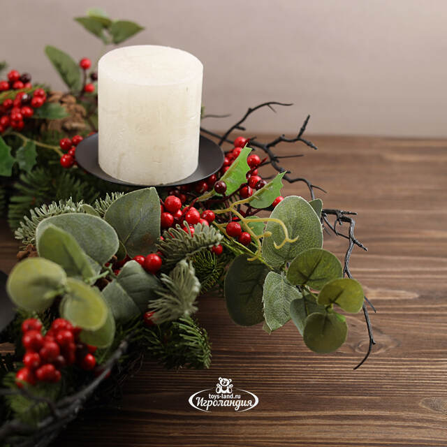 Декоративный подсвечник - венок Greenwood Forest 50 см Edelman