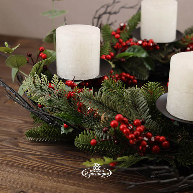 Декоративный подсвечник - венок Greenwood Forest 50 см Edelman