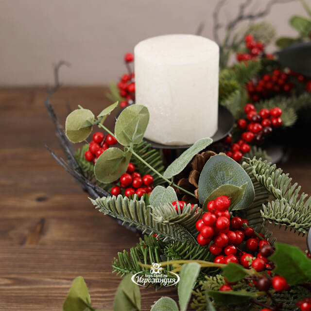 Декоративный подсвечник - венок Greenwood Forest 50 см Edelman