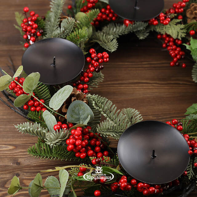 Декоративный подсвечник - венок Greenwood Forest 50 см Edelman