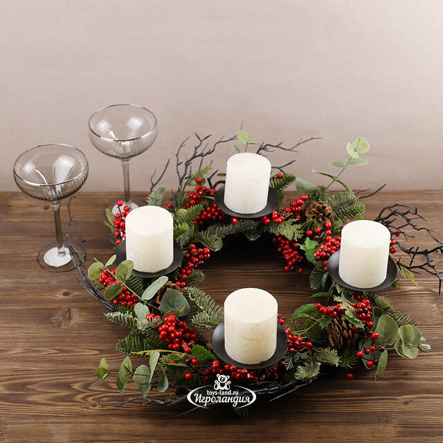 Декоративный подсвечник - венок Greenwood Forest 50 см Edelman