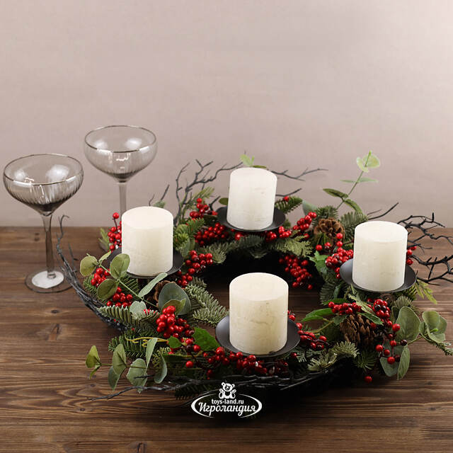 Декоративный подсвечник - венок Greenwood Forest 50 см Edelman