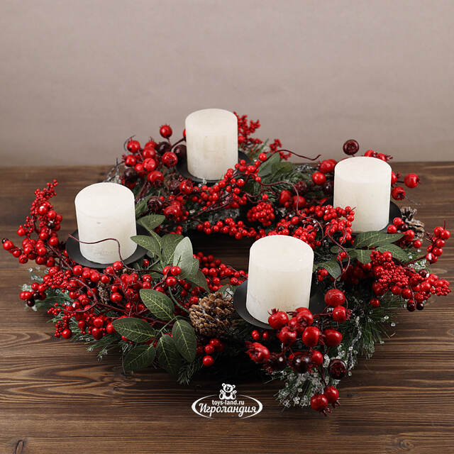 Декоративный подсвечник - венок Брунеаль 50 см Edelman