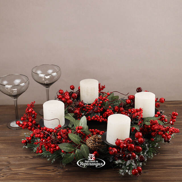 Декоративный подсвечник - венок Брунеаль 50 см Edelman