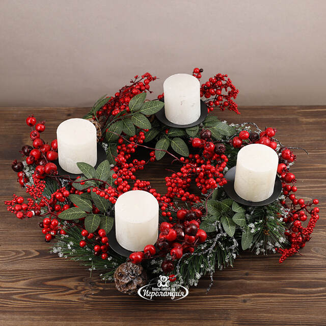 Декоративный подсвечник - венок Брунеаль 50 см Edelman