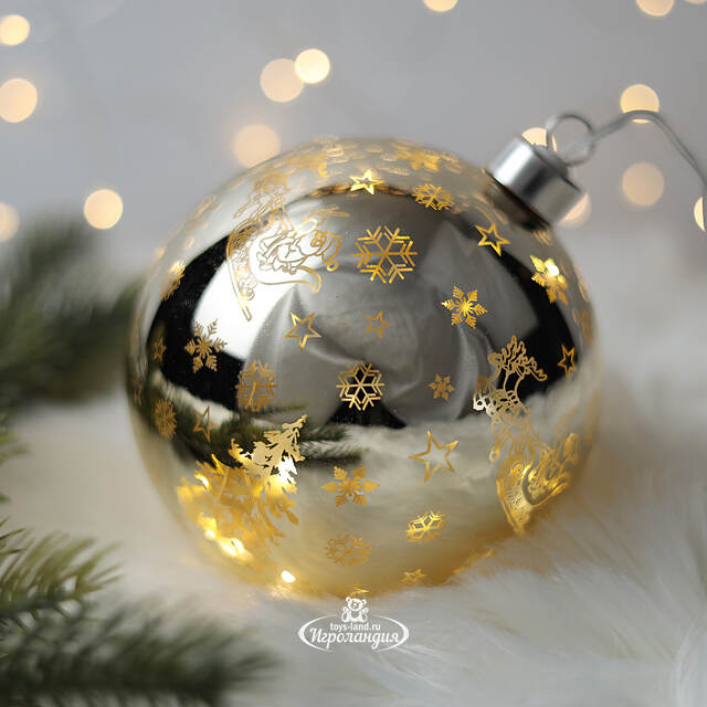 Светящийся елочный шар Одри 12 см, на батарейках Peha