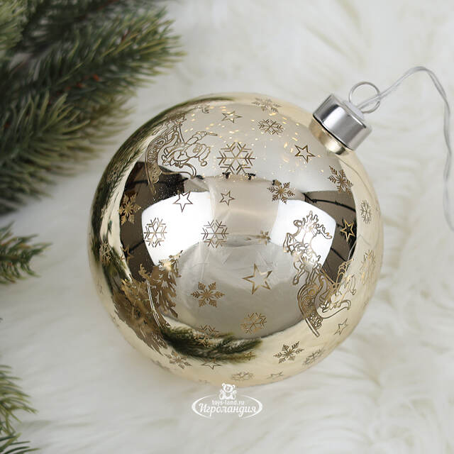 Светящийся елочный шар Одри 12 см, на батарейках Peha