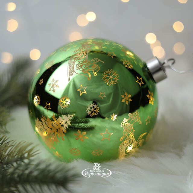 Светящийся елочный шар Эрмиро 12 см, на батарейках Peha