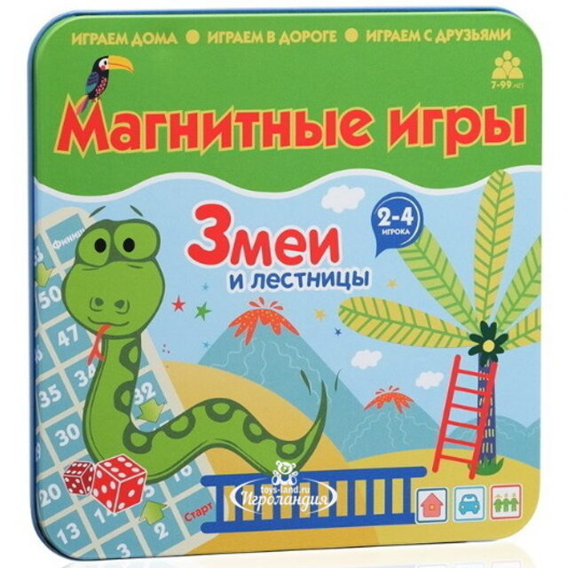 Магнитная настольная игра 2 в 1 - Змеи и Лестницы Bumbaram