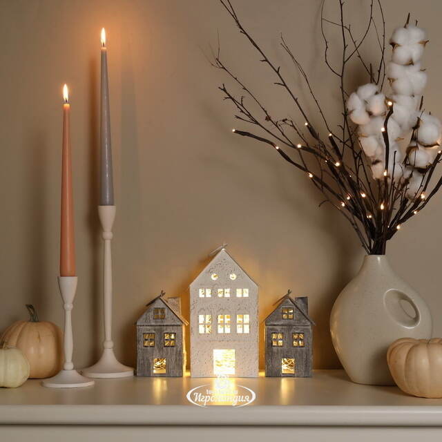 Высокие свечи Андреа Velvet 30 см, 5 шт, персиковые Candleslight