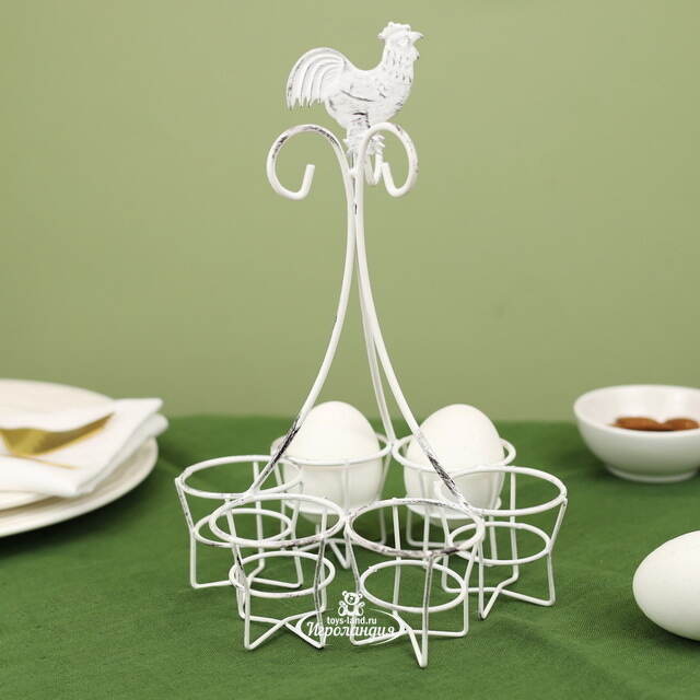 Пасхальная подставка для яиц White Easter 25 см, для 6 штук Kaemingk