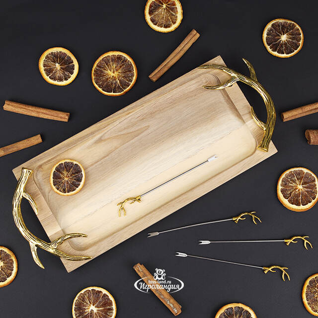 Набор для сервировки закусок Тронхейм: Gold 33 см Kaemingk