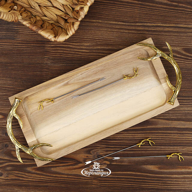 Набор для сервировки закусок Тронхейм: Gold 33 см Kaemingk