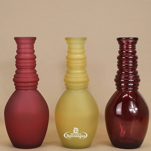 Стеклянная ваза Леди Батори 30 см, малиновая Edelman