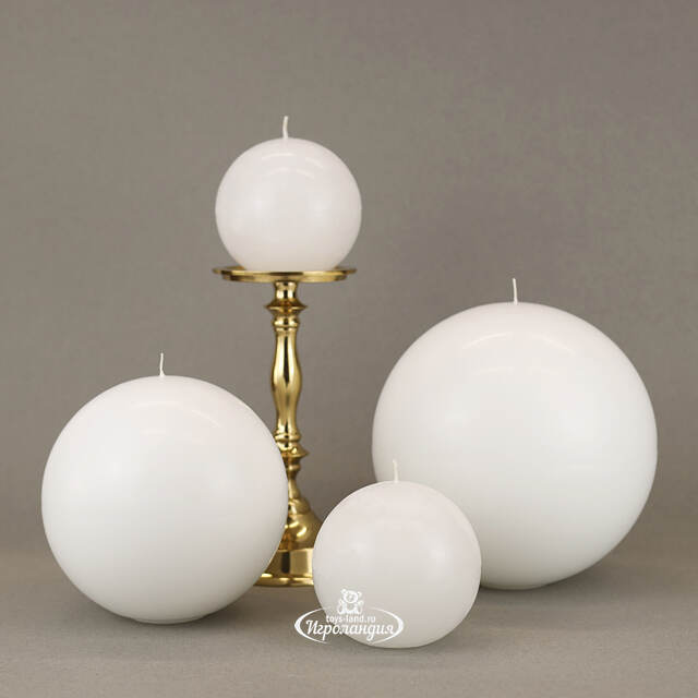 Свеча шар Redondo 20 см белая Омский Свечной