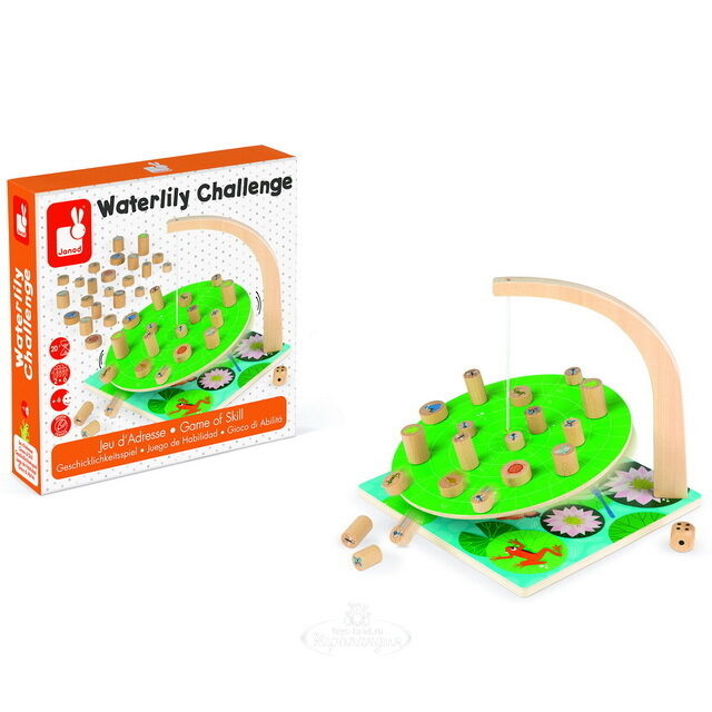 Настольная игра-балансир Лист кувшинки, дерево Janod