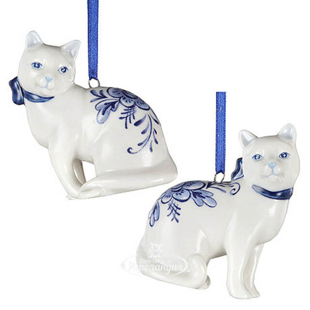 Елочная игрушка Котенок из Делфта 6 см, подвеска Kurts Adler