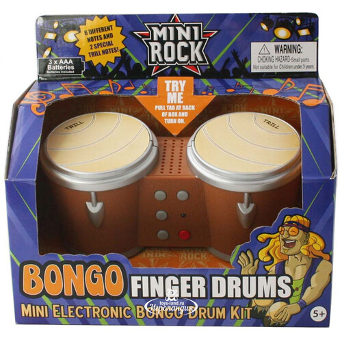 Пальчиковые барабаны Бонго Finger drums 15*7 см, 3 режима Bluw