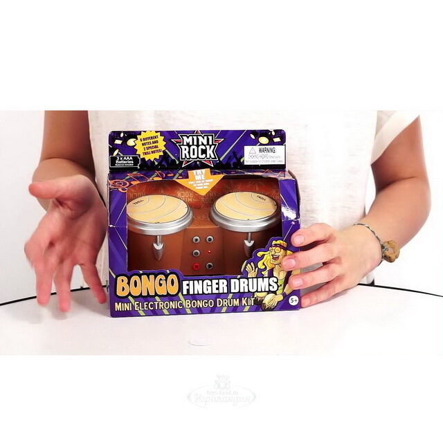 Пальчиковые барабаны Бонго Finger drums 15*7 см, 3 режима Bluw