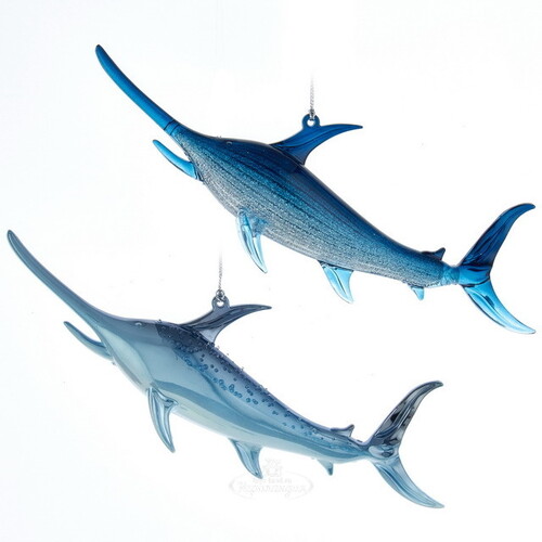 Елочная игрушка Рыба-Меч: Ocean Blue 22 см, подвеска Kurts Adler