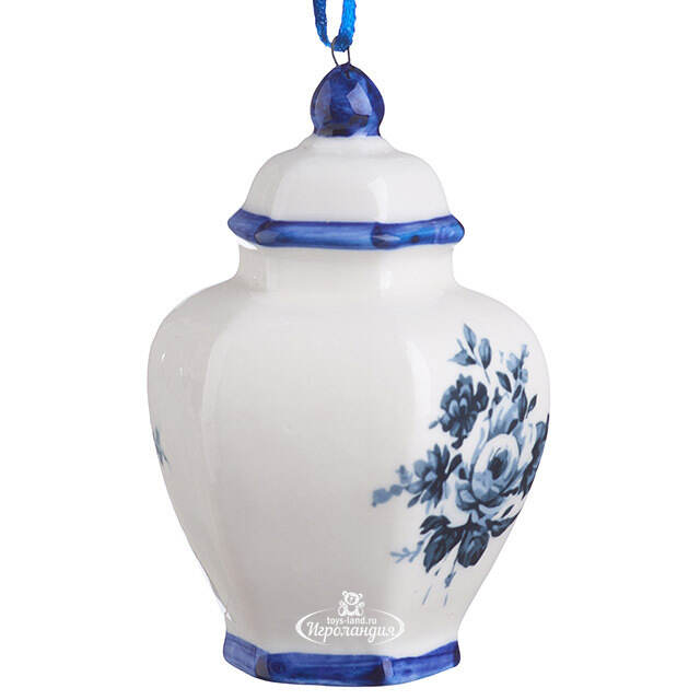 Елочная игрушка из фарфора Ваза Tyaire 9 см, подвеска Kurts Adler