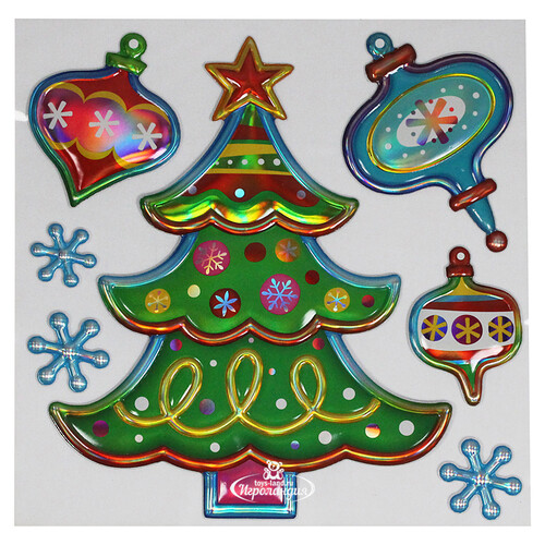 Новогодние наклейки для окна Christmas Tree 25*25 см Peha